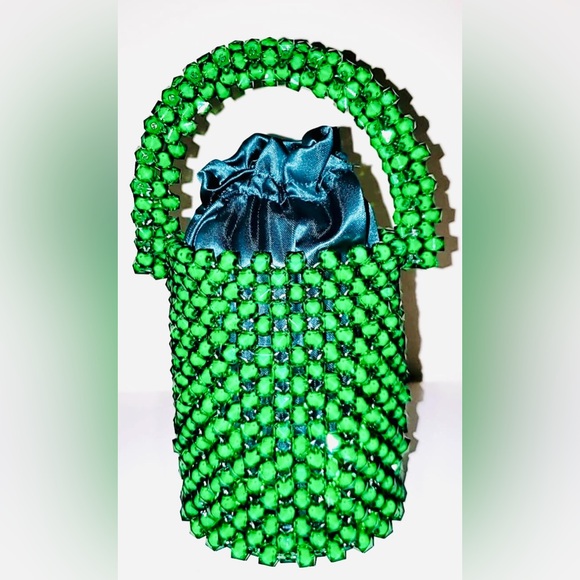 Mini Beaded Bucket Handbag NEW Completetely Handmade - Picture 6 of 15